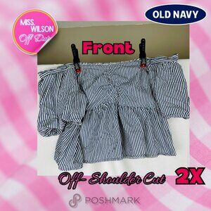 Old Navy Off-Shoulder Cut Peplum Blouse - 2X